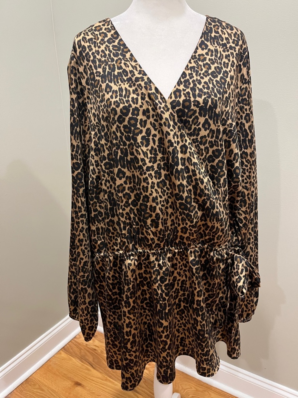 Lane Bryant Leopard Print Faux Wrap Top